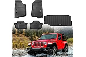 Custom for 2018-2026 Jeep Wrangler JL 2 Door Floor Mats and Cargo Trunk Liner Accessories All Weather TPE Protection Mat (for