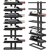 Hoctieon 8 Tier Wall Mount Wine Rack, Wall Racks for Wine Bottles Display and Storage, Hanging Bottle Organizer for Living Room, Dining Room, Wine Cellar, Bar, Black