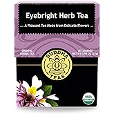 Buddha Teas Organic Eyebright Herb Tea - Herbal Tea, Caffeine Free | 18 ct. Microplastic Free. Mild herbal flavor with earthy notes.