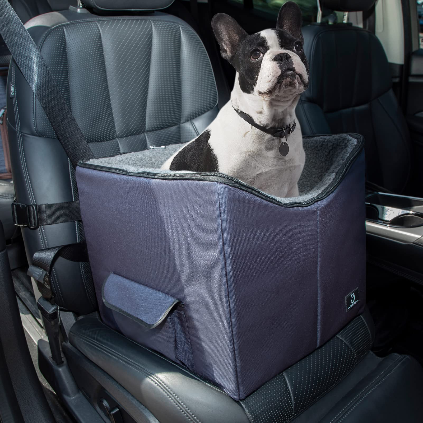 A 4 Pet Dog Car Seat for Small Dog, Booster Travel Pet Seat with Safety Seat Belts & Storage Bags, Portable Comfortable Pet Seat for Dogs Under 25 lbs Image