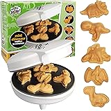 Dinosaur Mini Waffle Maker- Make Breakfast Fun and Cool for Kids and Adults with Novelty Pancakes- 5 Different Shaped Dinos i