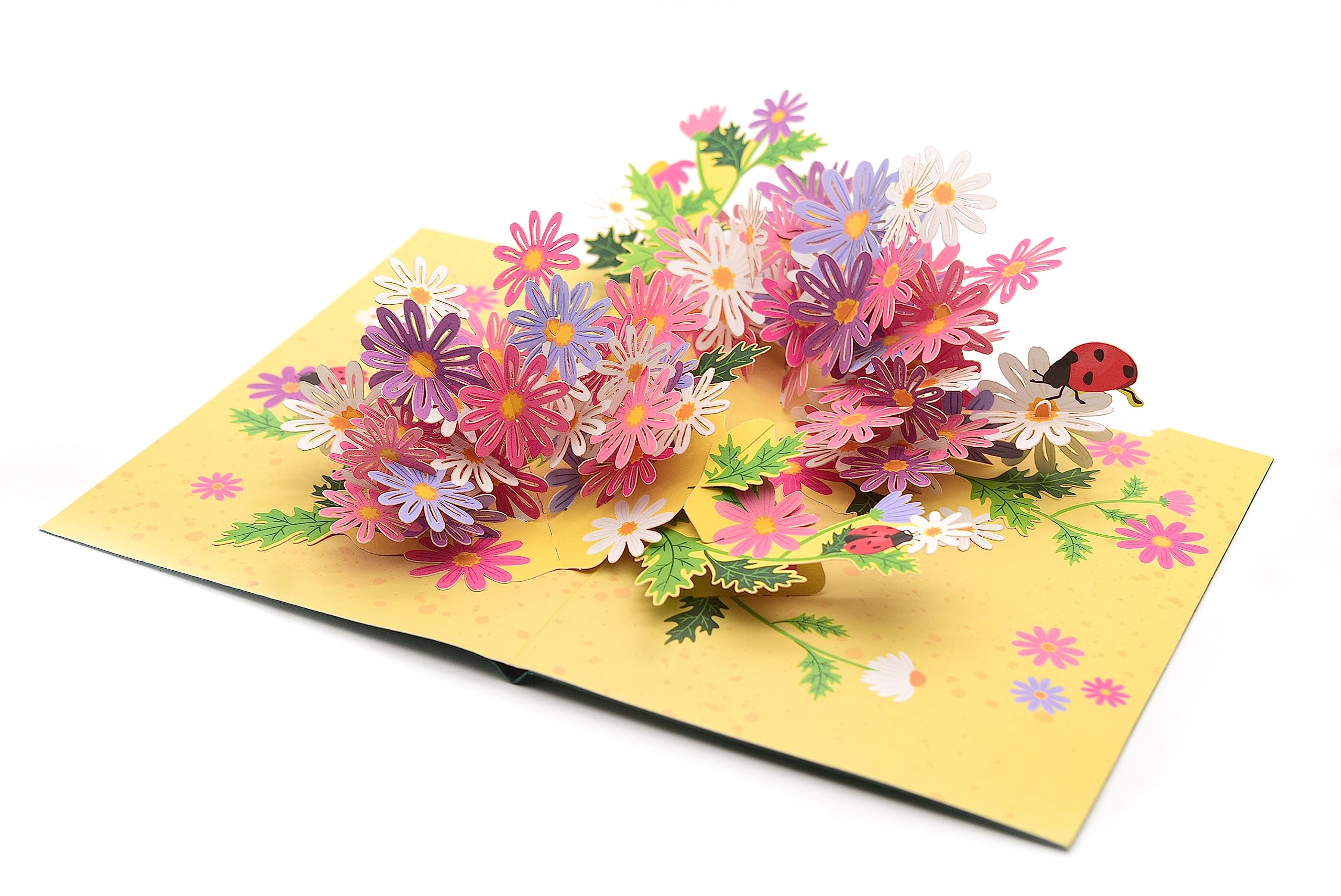 Daisy Garden 3D Pop Up Card Thinking of You Handmade Gift for Mom Friend Grandma Thank You Card Birthday Card Mother's Day Card