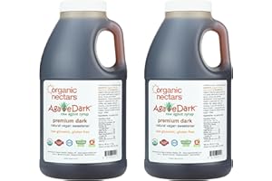 Organic Nectars 100% Raw Premium Dark Agave Syrup, 46-Ounce Jug (Pack of 2)