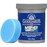 Goddard&rsquo;s Silver Polish Foam, Silver Jewelry Cleaner for Antiques, Accessories, Ornaments, Silver Cleaner, Silverware Protection, Tarnish Remover for Sterling Silver Jewelry, Sponge Applicator, 6 oz