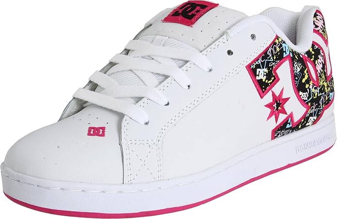 DC Women�s Court Graffik SE Sneaker, White DC Women�s Court Graffik SE Sneaker, White