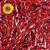 5 OZ Iridescent Red Crinkle Paper Shred Filler for Gift Baskets Box Gift Wrapping Crinkle Plastic Shred Filler for Basket Grass, Wedding, Christmas, Birthday