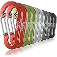 Pullther fishing Carabiner Clip, 2.76" Large Carabiner Clip,10 Pack,Aluminum Carabiners for Key,Lightweight and Durable Carabiner Accessories.Ideal for Outdoor Sports, Hiking, Fishing.