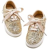 PHIRAMIN Toddler/Little Girls Sneakers-Slip On Glitter Sports Shoes for Running Walking
