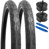 YUNSCM 26" Road Bike Tires 26x1.95/53-559 Foldable Bicycle Tires 2-PCS | 26" Durable Replacement Tires Compatible with 26 x 1.95 Street/Commuter/Cruiser/City Bike Bicycle Tires(Y-908)