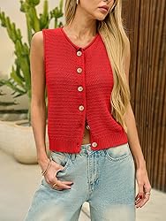 Womens Sweater Vest 2025 Trendy Casual Knit Sweater