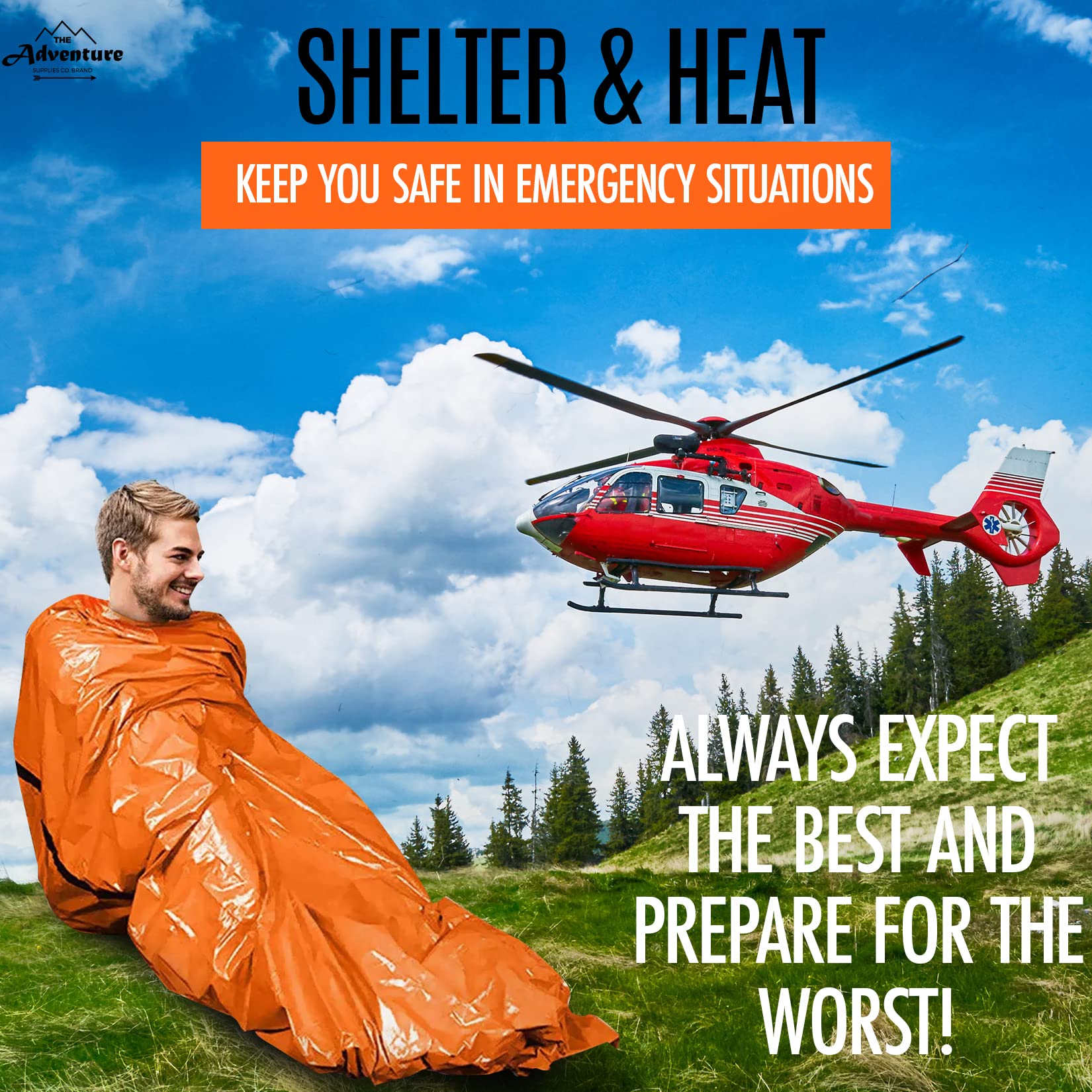 Emergency Sleeping Bag & Tent Shelter, Stocking Stuffer! Combo Prepper