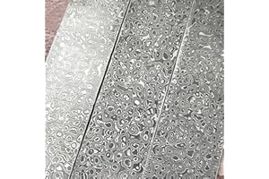 Damascus Steel Billet Sandwich Plate Material Patterned Quenched Smoothed Forged Vacuum Cryogenic Heat Treated Fine Quality M