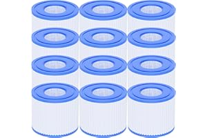 AQUALTRA Type VI Hot Tub Filters Cartridge Compatible with Lay-Z Spa, 90352E 58323E 58323 58324 90427E Inflatable Hot Tub Filters 4.2 x 3.1 Inches 12 Pack