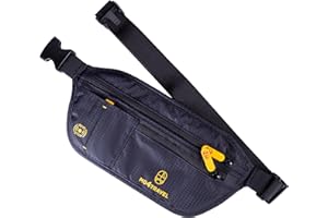 MO4TRAVEL Travel Money Belt - Slim Passport Holder and RFID Travel Wallet - Anti Pickpocket Travel Pouch for Passport and Documents, Cash, Credit Cards, Keys and More (Black)