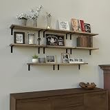 Mardili Shelves Wood Wall Mounted Shelf Rustic Set of 8 Light Brown view 6