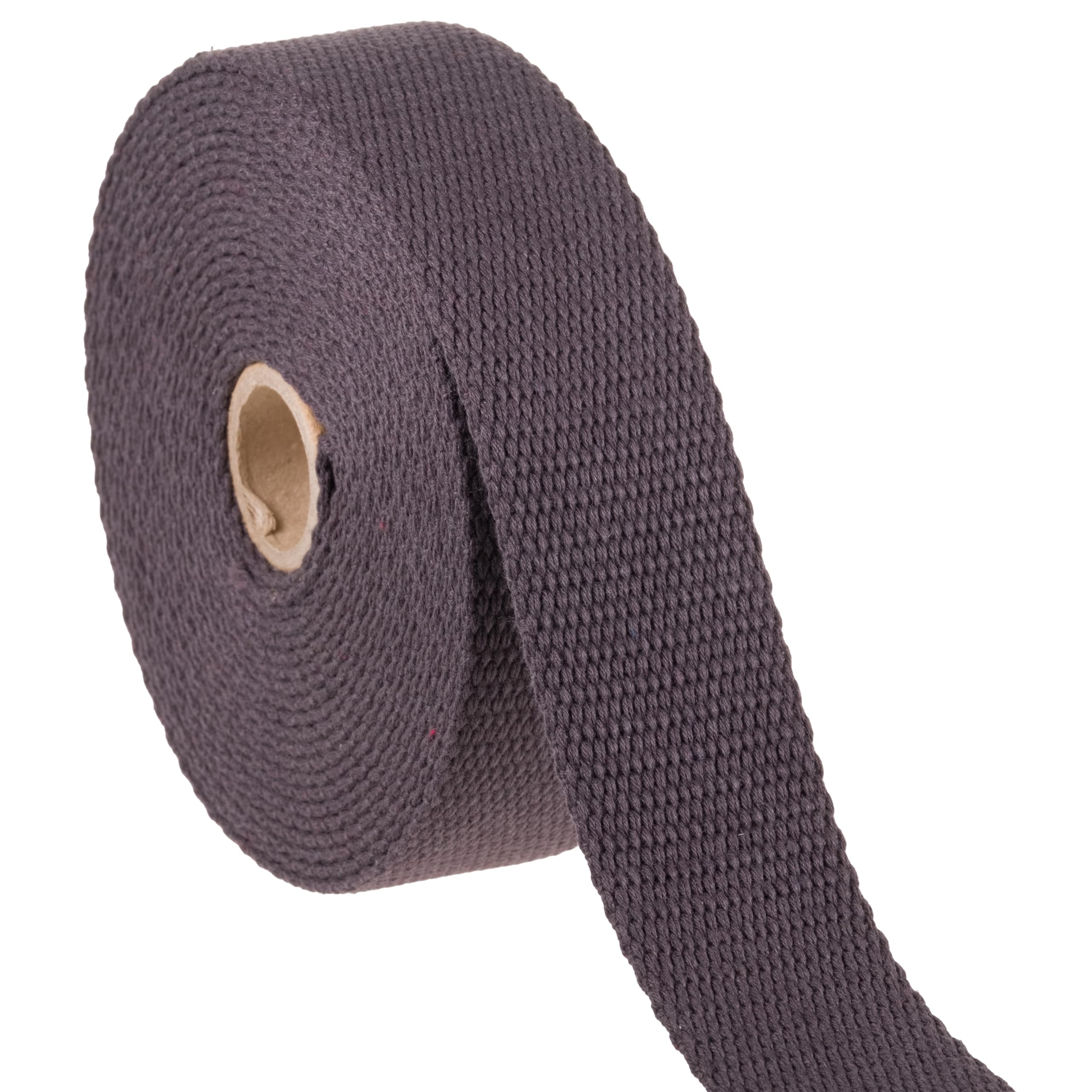 Shelver Heavy Duty Cotton Webbing Strap, 1 or 1.5 Inches and Colours, 5m (Grey, 38mm)