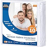 Utopia Bedding Premium Zippered Mattress Encasement - Waterproof Mattress Protector - Six-Sided Mattress Cover (12" Deep, Twi