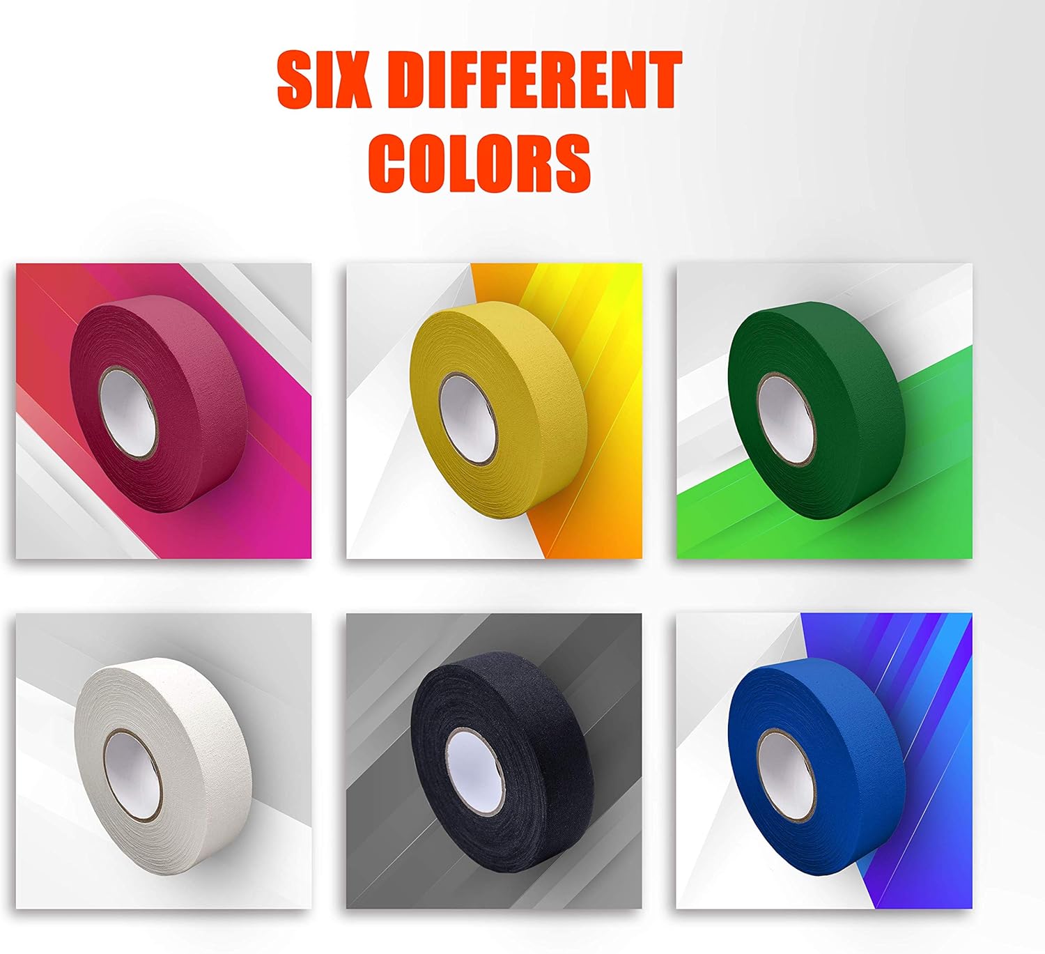 Hockey Tape for Hockey Sticks (Cloth) Athletic Sports Tape Roll | Strong Easy Tear |Perfect for Bats/Lacrosse/Hockey/Climbers/Boxing/Hockey Stick Handles, Blades/Shin Pads (White): Home Audio & Theater