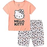 Hello Kitty Sanrio Girls 2 Piece Short Sleeve T-Shirt and Bike Shorts Set for Big Kids