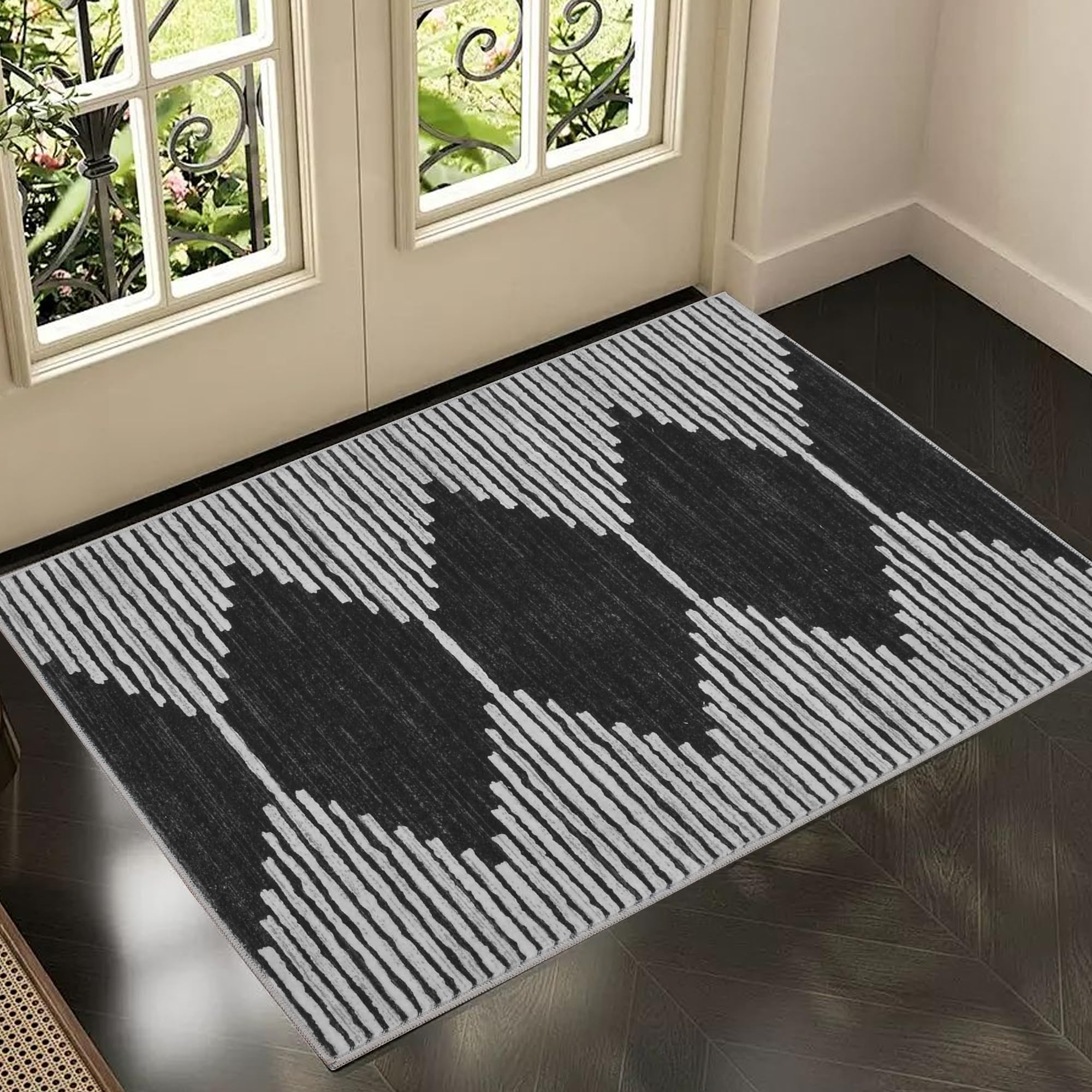 Photo 1 of HelloTree 2x3 Entryway Rug, Indoor Small Machine Washable Area Rug Non Slip Backing Home Decor Floor Decoration Mat Boho Rugs for Entrance Kids Room Bedside Bedroom Resistant Carpet