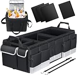 Oasser XXL Car Boot Organiser with Cooler Bag Black Grey Large 95L