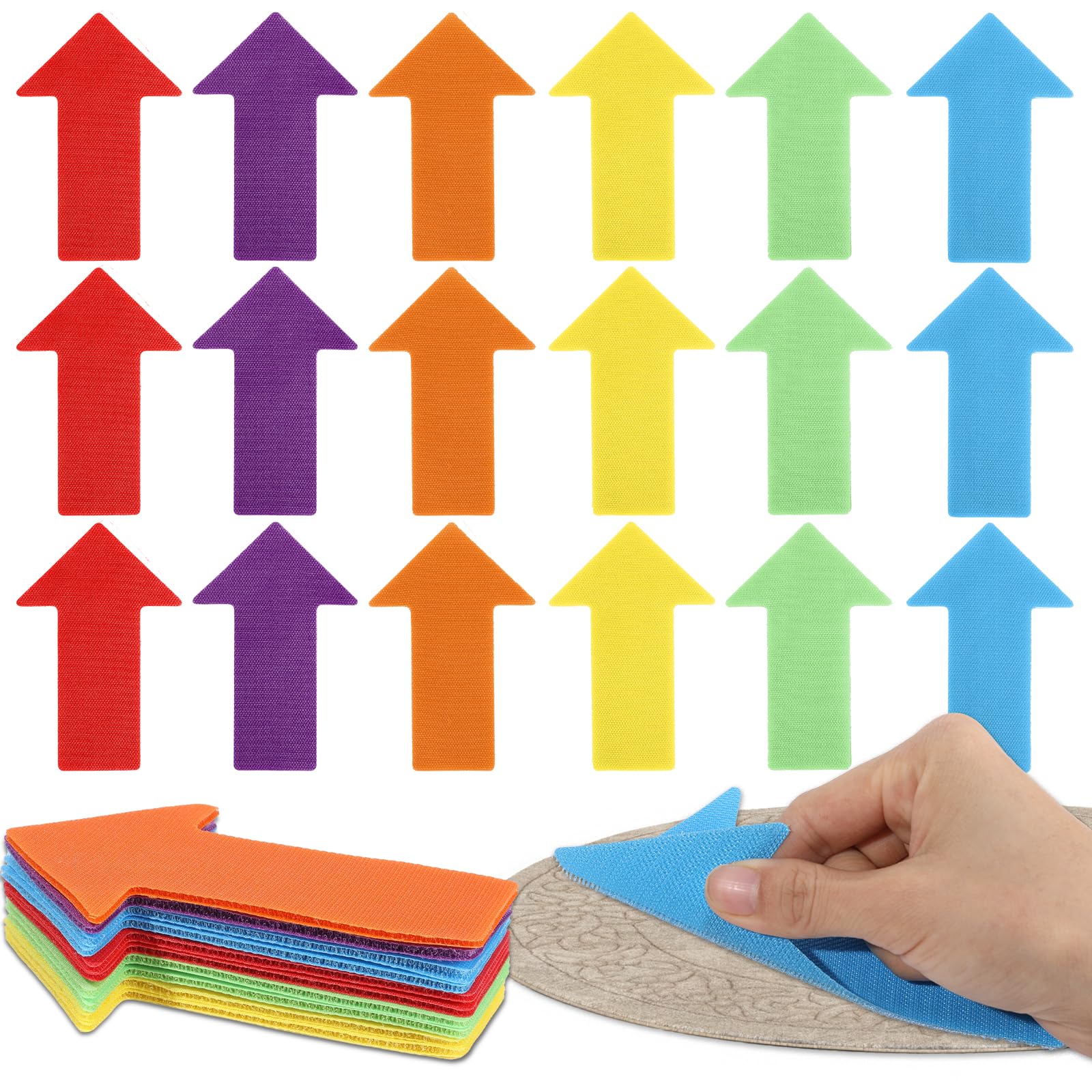 Photo 1 of 48Pcs Arrow Carpet Spots for Classroom Seat Position Dots Removable Floor Makers for School Rug Decoration Multicolor Sitting Marks for Preschool Elementary Kindergarten Teachers Supplies(Colorful)
