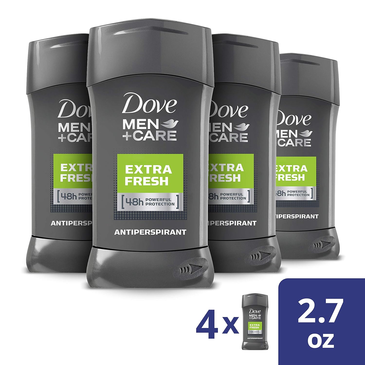 Dove Men+Care Antiperspirant Deodorant Stick, Extra Fresh, 2.7 Ounce (Pack of 4) : Beauty
