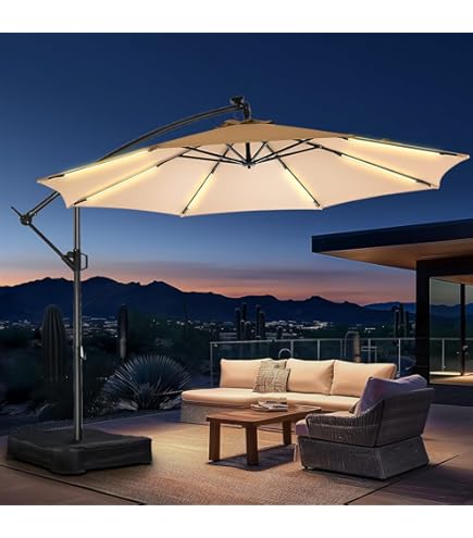 8x8 patio umbrella Amazon.com : PURPLE LEAF 8' X 8' Patio Umbrella for Pool 7' High Offset  Outdoor Cantilever Umbrella Swimming Pool Umbrella with 360Rotation for  Poolside Beige : Patio, Lawn & Garden