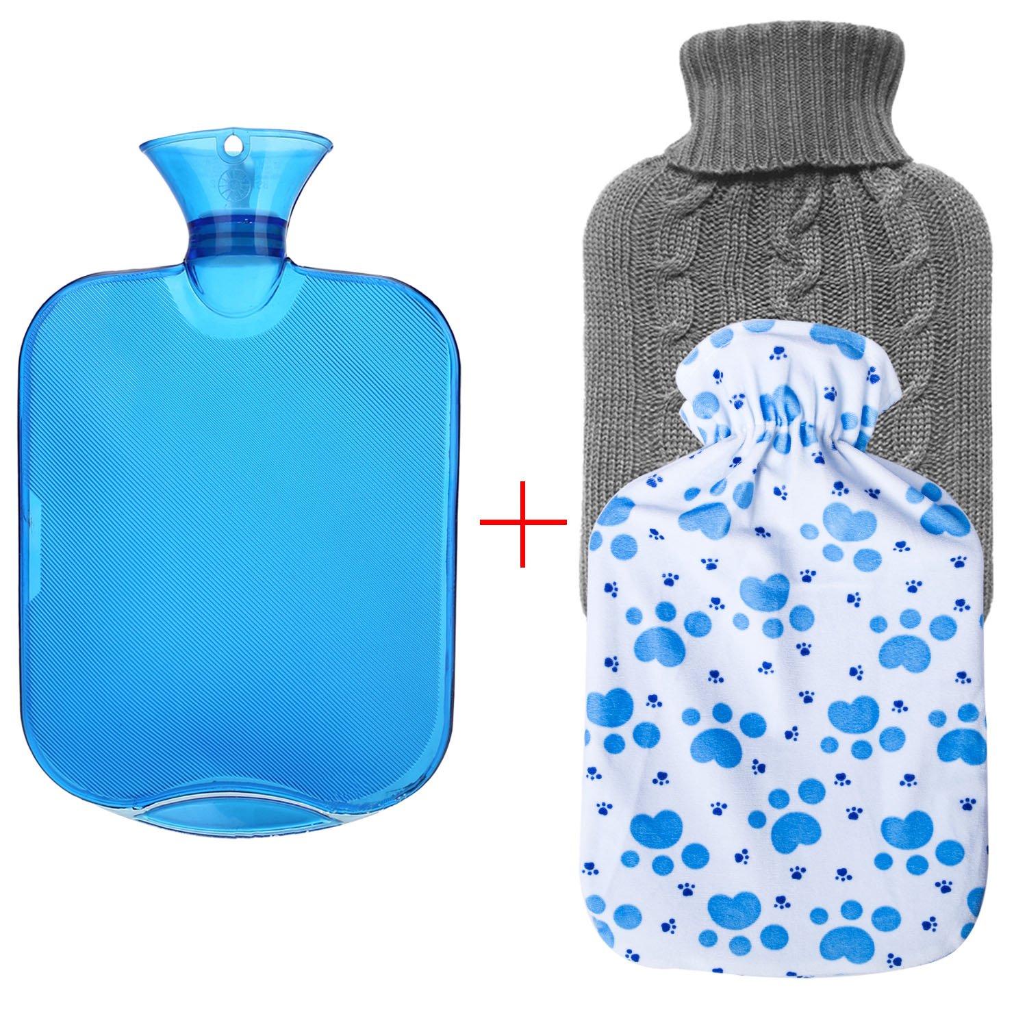 Flexible Hot Water Bottle Rubber Bottle with Knitted