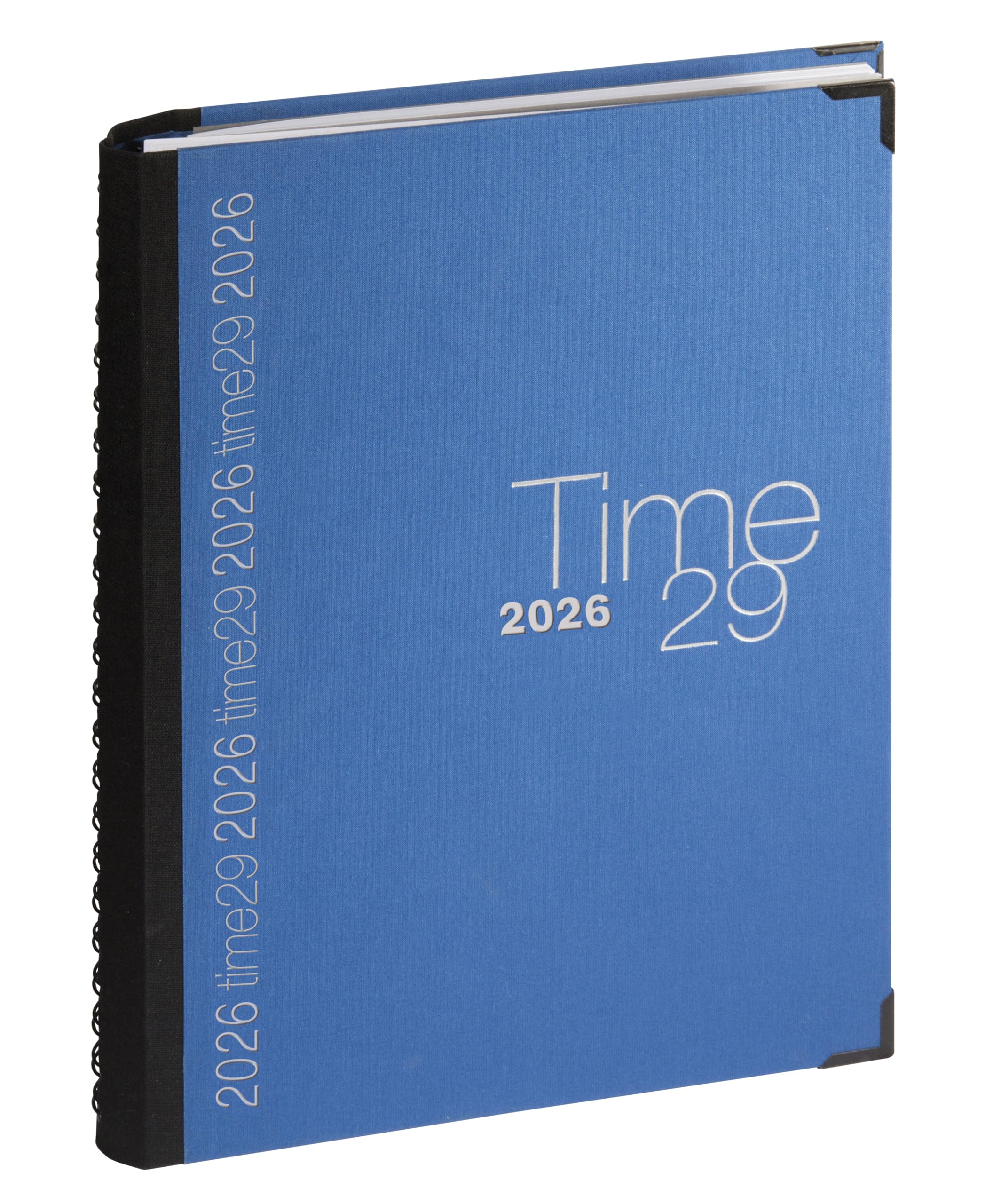 Exacompta - 296122E - Time 29S Spiral Lined Canvas Daily Diary - 21 cm x 29.7 cm - January 2025 to December 2025 - Blue