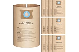 ISINLIVE 12 Pack DXVA19-4101 Vacuum Bags For DEWALT 6, 8, 9, 10 Gallon Wet/Dry Shop Vacuums, Replacement Disposable Filter Bags for DeWalt DXV06P, DXV09P, DXV09PA, DXV10P, DXV10PL, DXV10S, DXV10SA, DXV10SB