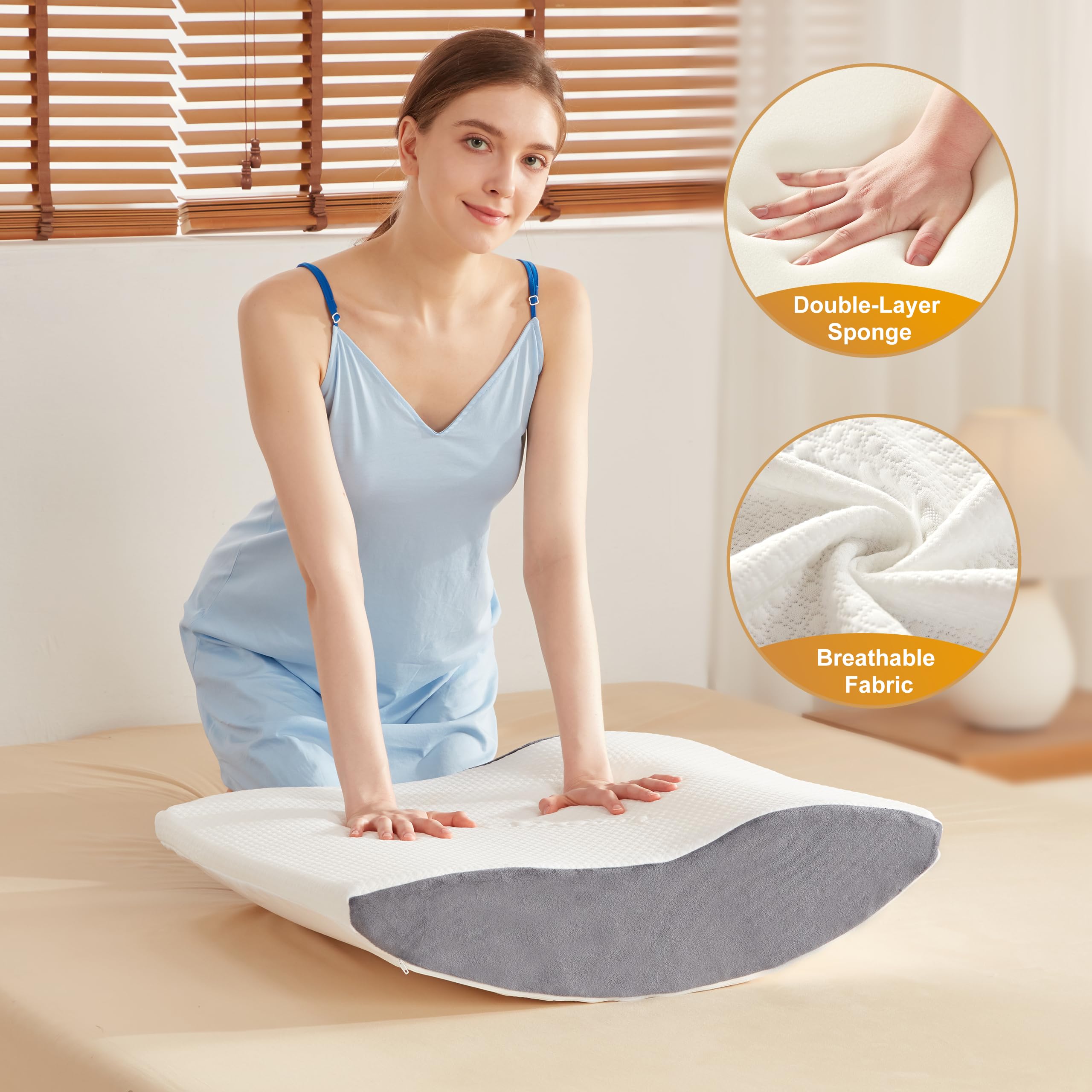 5PCS Orthopedic Bed Wedge Pillow Set for After Surgery, Memory Foam for Sleeping, Rotator Cuff Post Surgery, Sit Up Pillow for Shoulder and Back Support