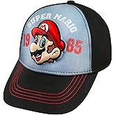 Nintendo Super Mario Black and Red Baseball Cap - for Boys 4-12 Years - Super Mario and 1985 Classic Design - Adjustable - 100% Cotton