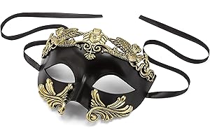 TRIFUNESS Masquerade Mask for Men - Venetian Roman Greek Mask for Mardi Gras Mascarade Ball Halloween Prom Party