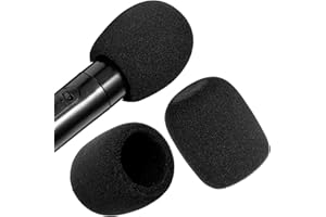 Piriuuo 2 Pcs Microphone Covers Foam, Soft Mic Covers for Microphones Microphone Windscreen Foam Mic Covers for Microphones Microphone Foam Covers Protection for Handheld Microphone (Black)