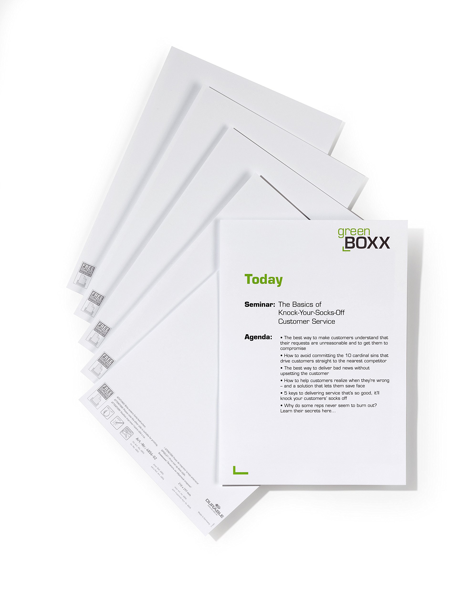 Durable 485602 Info Sign and Click Sign Insertable sign for Door Signs (210 x 297 mm) Bag of 10 White