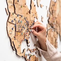 ENJOY THE WOOD 3D Wood World Map Wall Art Large