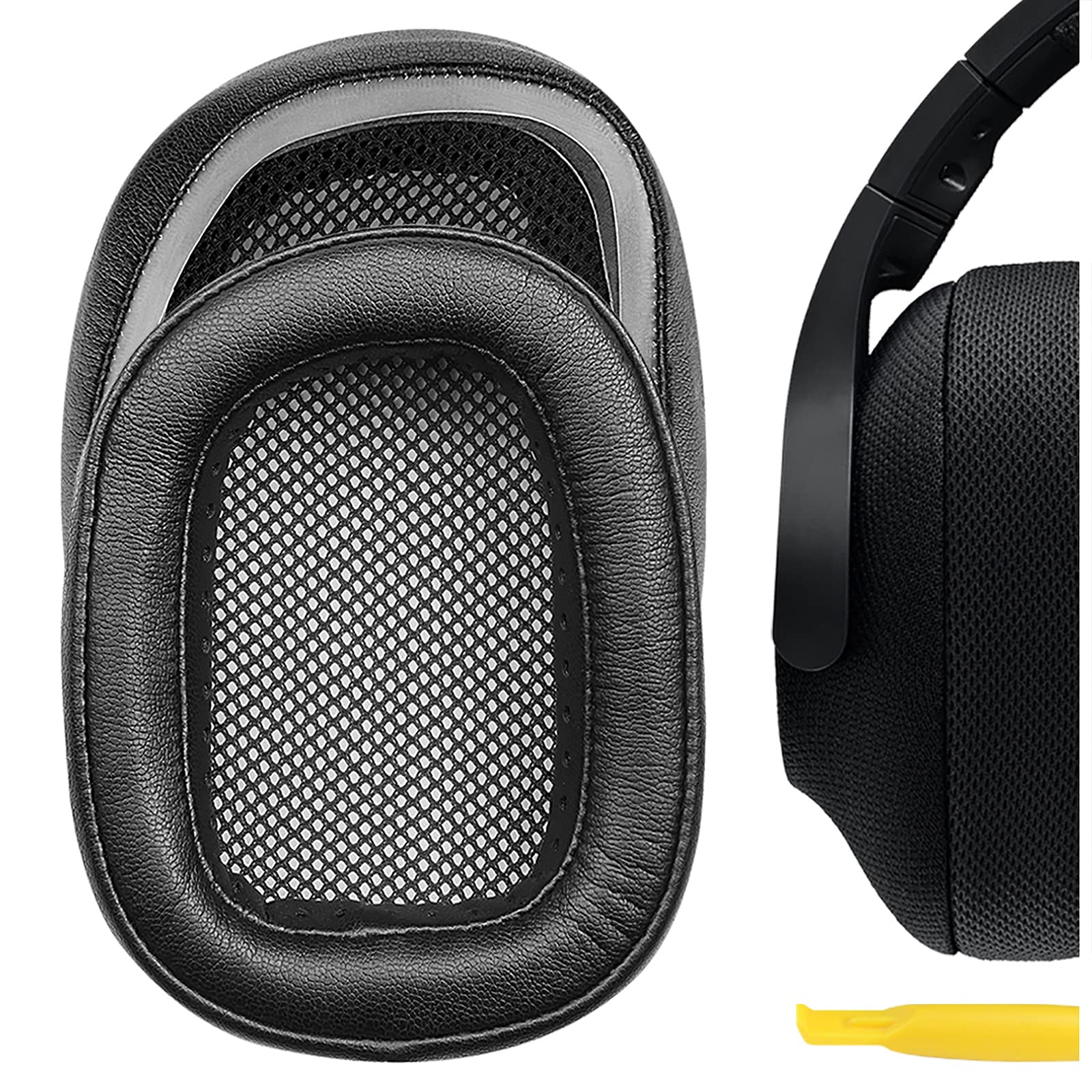 Geekria QuickFit Replacement Ear Pads for Logitech G433/ G233/ GPRO Headphones Ear Cushions, Repair Parts (Black)