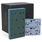 Serious Grit - 3x5 1/2" Foam Sanding Pads - 120-150 Grit Finish - 10 Pack | Fits Festool RTS 400 &amp; Mirka DEOS - 80x133mm Foam Sandpaper for Profile Sanding, Cabinetry, Paint, &amp; Moulding - Made in USA