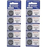 QIDE CR2032 3V Lithium Cell Coin Battery (2x5 Pack)
