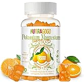 Potassium Magnesium Gummies,Potassium Supplement w/Ashwagandha,High Absorption Magnesium Glycinate,B6,D3,Potassium Citrate for Leg Cramps,Muscle,Electroyte for Adults Kids,Sugar-Free, 60 Gummies