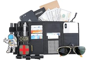 VIPERADE CHA4 Car Sun Visor Organizer, Truck Visor Organizer, MOLLE Tactical Visor Organizer Auto Accessories Document Holder Sunglass Insurance Storage Pouch Organizer (Black)