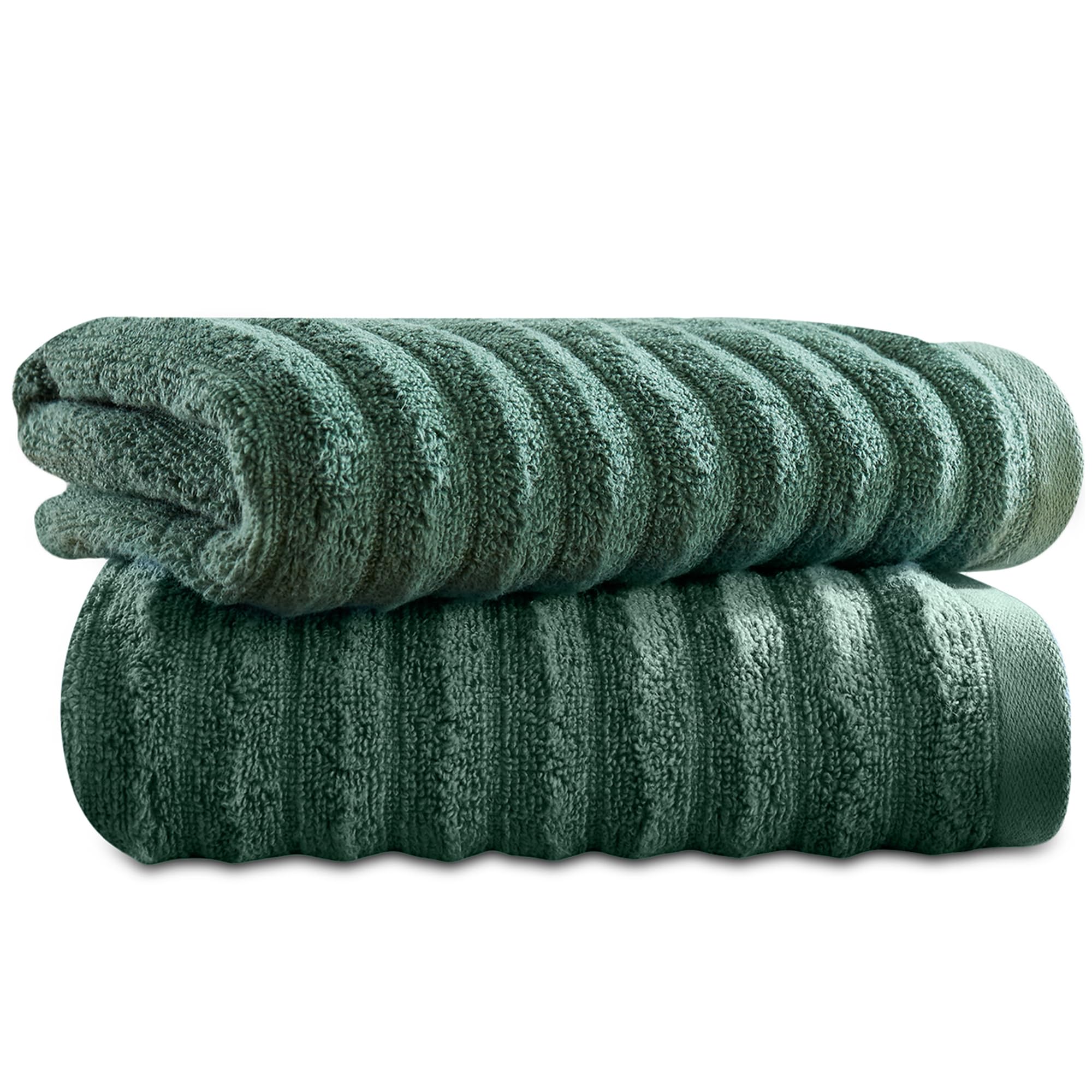 Towelogy Bamboo Face Cloth Makeup Remover Facial Cleansing Cloths Super Soft Fingertip Towels for Delicate Sensitive Skin | 30x30 cm - Pack of 2 (Green, 2)