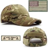 GES Tactical Hat for Men Adjustable Operator Cap with Hook and Loop Panels, Includes USA Flag Patches, Military Baseball Cap