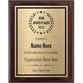 Award Plaques Personalized with Your Text, Engraved 6x8 Gold &amp; Black | Customized Plaque for Employee Appreciation, Recognition, Retirement, Service, Thank You, Custom Awards for Coworkers