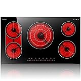 Karinear 36 Inch Electric Cooktop, 5 Burners