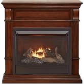 Duluth Forge Ventless Liquid Propane Gas Fireplace with Mantel - 26,000 BTU, Remote Control, Auburn Cherry Finish - Model# DFS-300LR-3AC