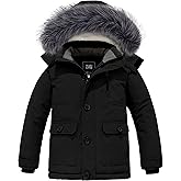ZSHOW Boys' Hooded Winter Coat Warm Waterproof Puffer Jacket Thick Fleece Parka