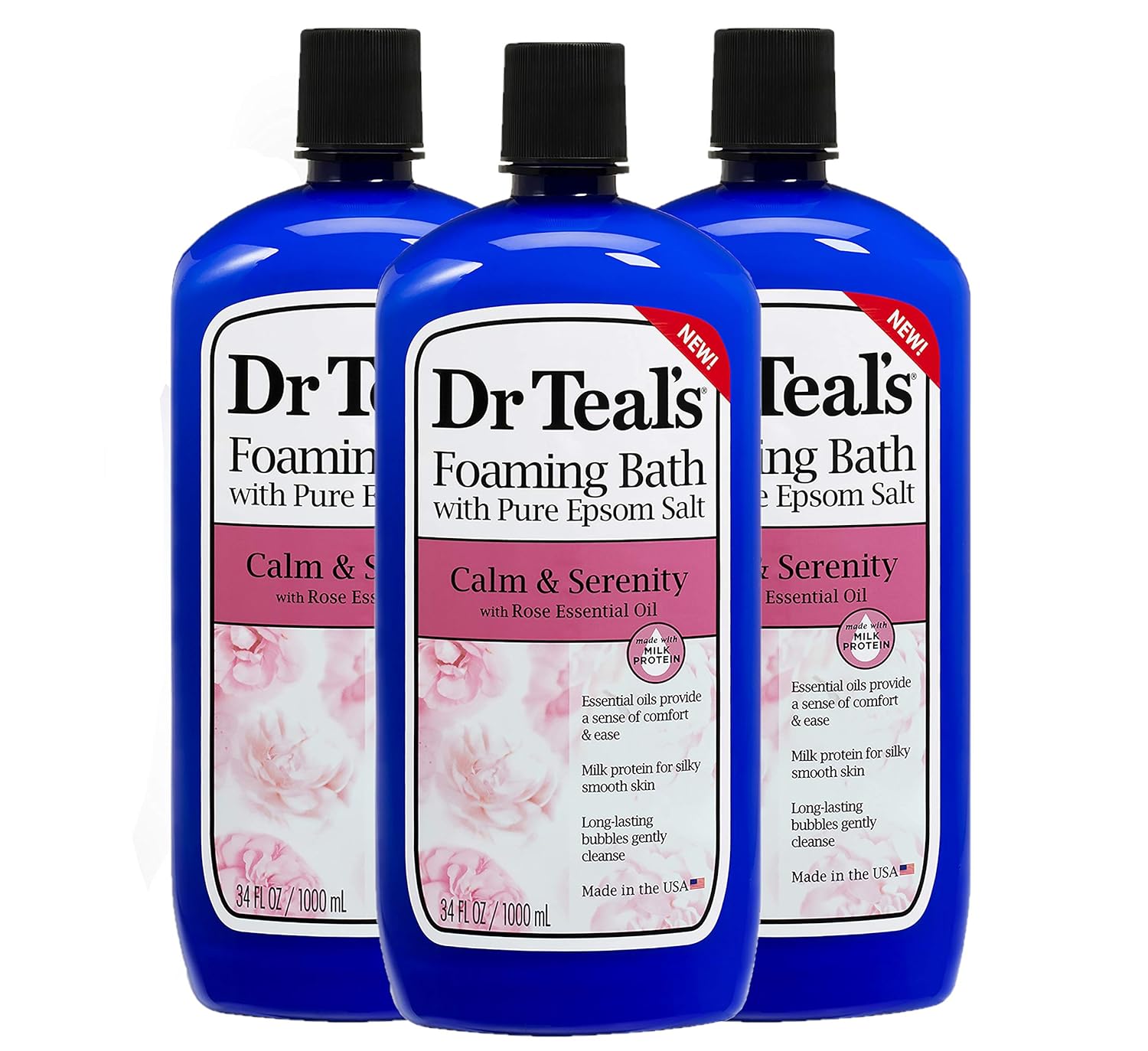 Dr Teal's Foaming Bath 3Pack (102 fl oz Total) Rose