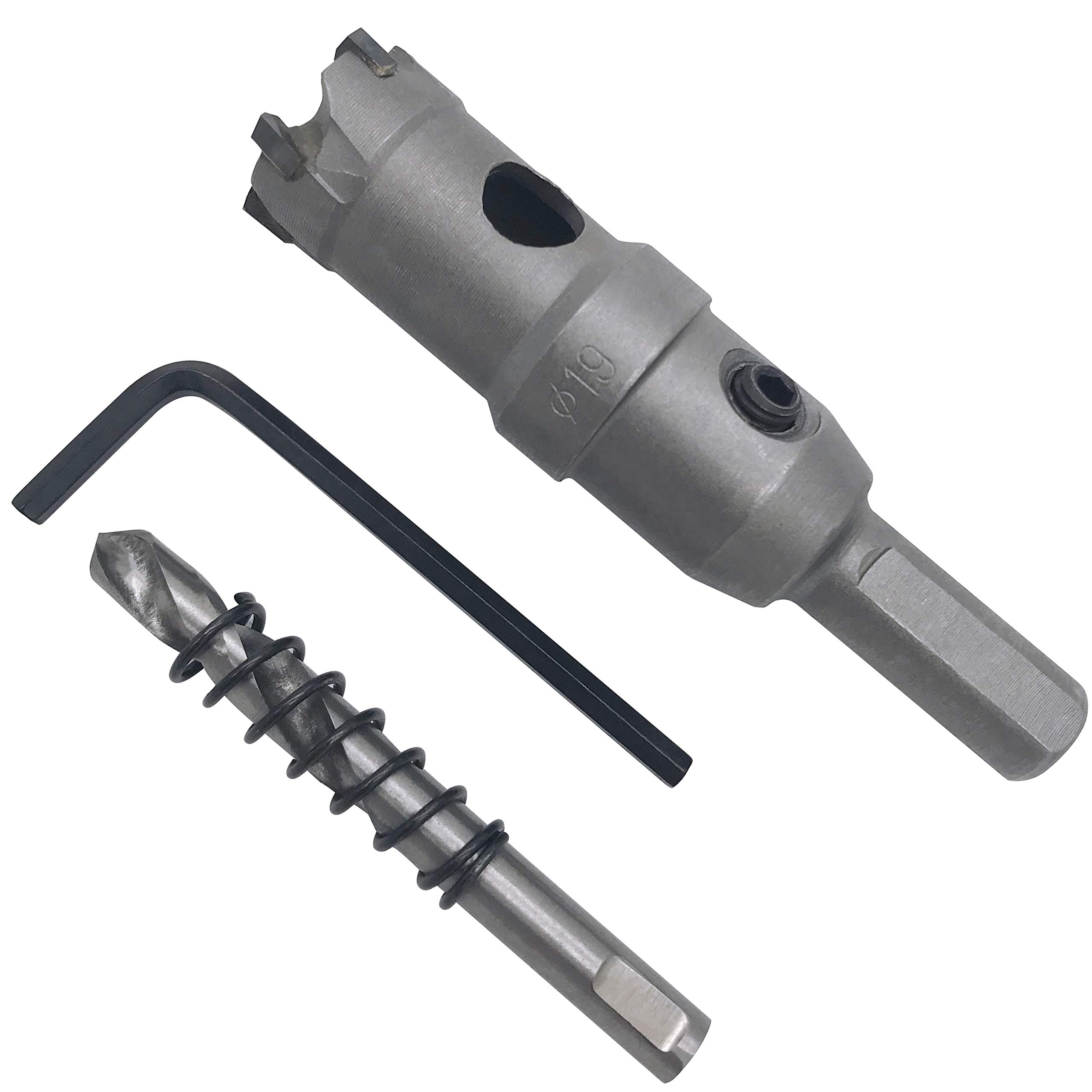 19mm TCT Hole Saw, 3/4" Cutting Diameter, Tungsten Carbide Tipped Hole Cutter for Stainless Steel, Metal Plate, Aluminum